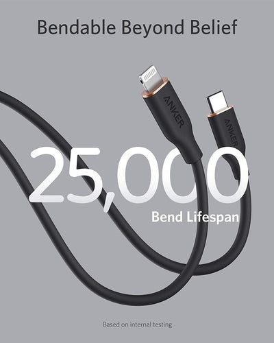 Anker 641 USB-C to Lightning Cable (Flow, 3 ft Silicone)