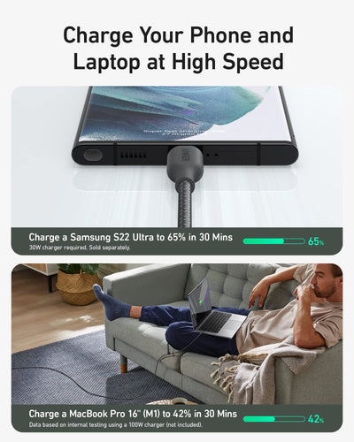 Anker 543 USB-C to USB-C Cable (240W, 10 ft)