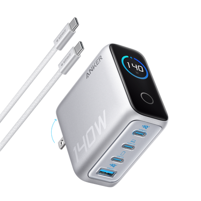 Anker Charger (140W, 4-Port, PD 3.1) with USB-C Cable